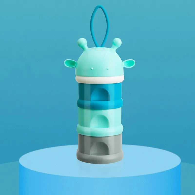 Cute Cartoon Baby Food Storage Containers Infant Milk Powder Box Formula Dispenser 3 Layers Portable Toddler Snacks Container