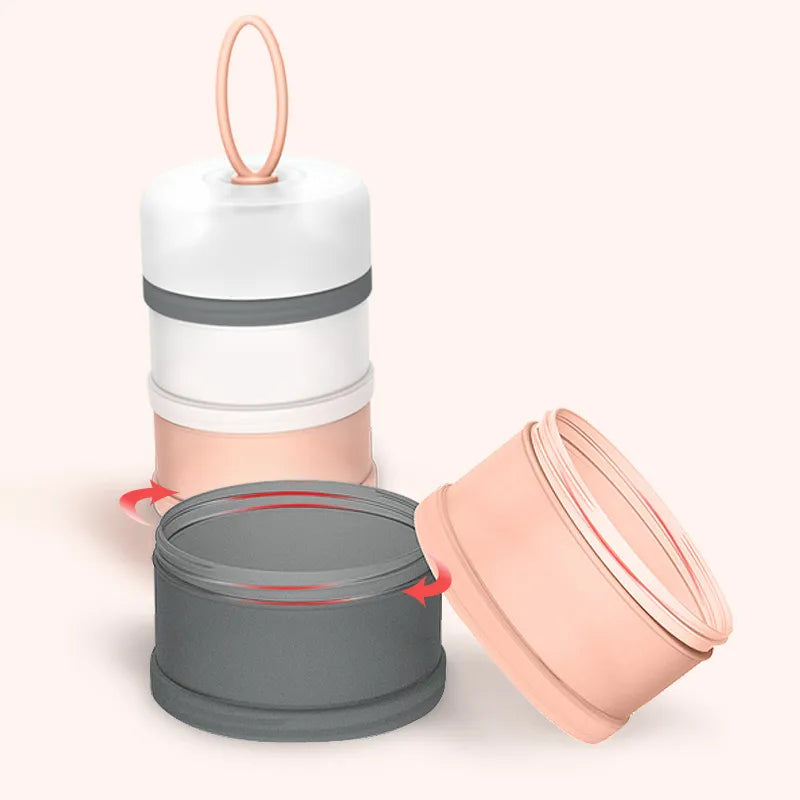 Cute Cartoon Baby Food Storage Containers Infant Milk Powder Box Formula Dispenser 3 Layers Portable Toddler Snacks Container