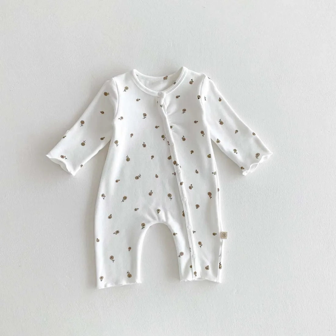 Baby Boys Girls Casual Cute Tiny Flower Print Long Sleeve Romper