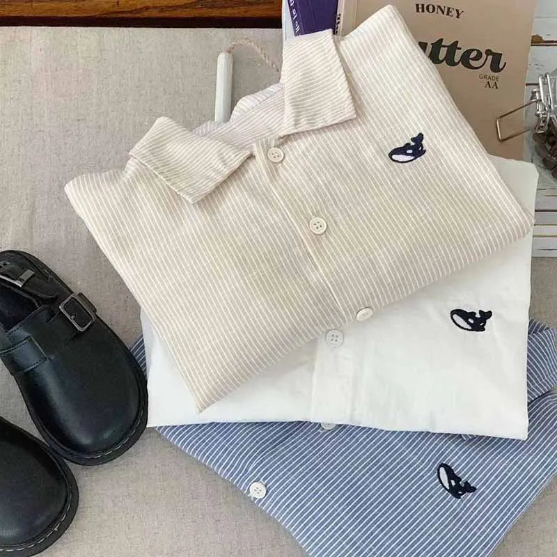 Kids Toddler Boys Girls Casual Versatile Long Sleeve Lapel Shirt
