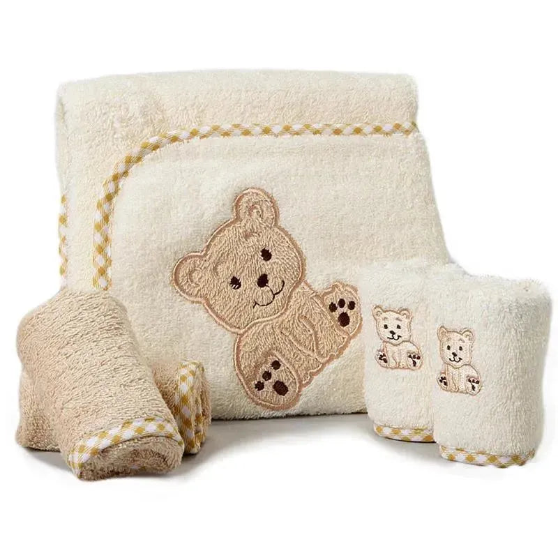 SPASILK HOODED TOWEL & WASHCLOTH SET, BEAR