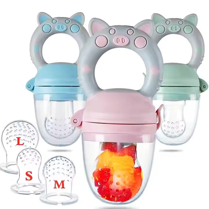 Silicone Feeding Baby Food Fruit Feeder Pacifier 3 Different Sized Teething Pacifiers Baby Feeder Nipple for Baby