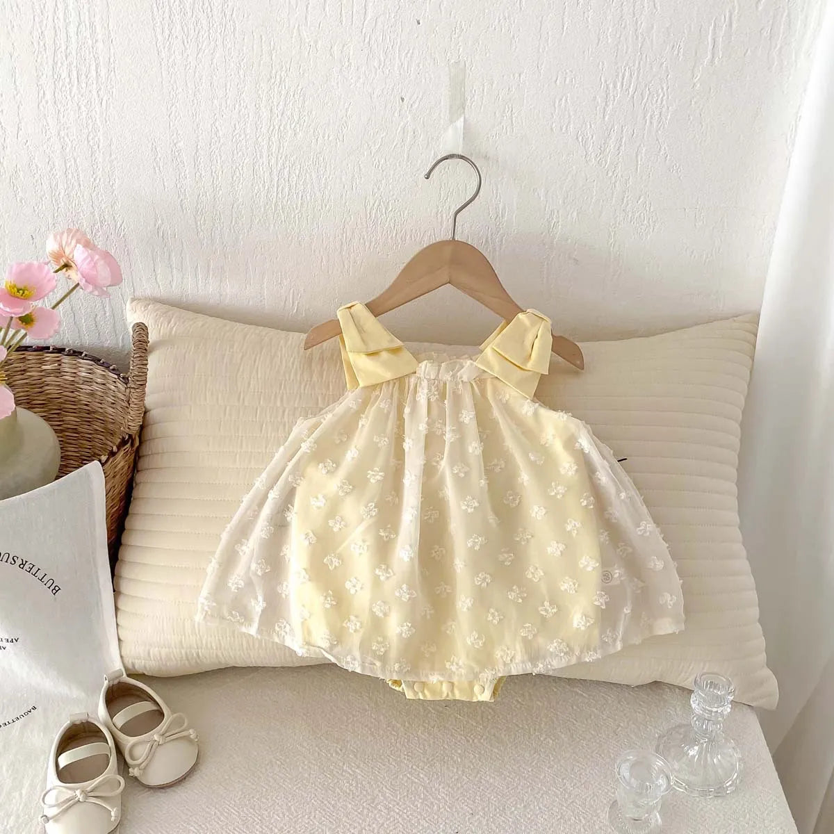 Kids Baby Girls Casual Cute Sleeveless Mesh Romper