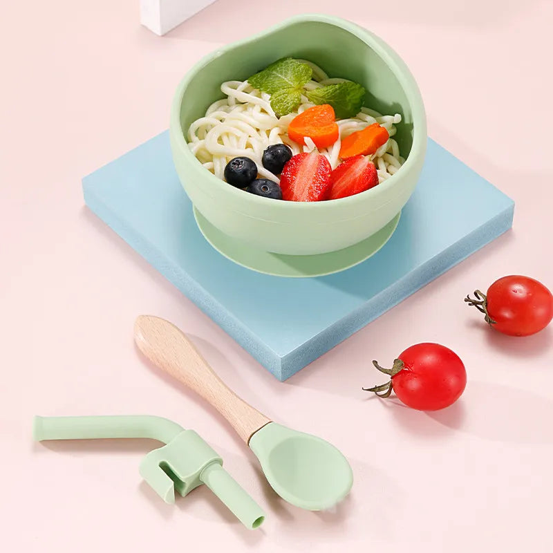 Baby Cute Simple Wooden Handle Splice Spoon