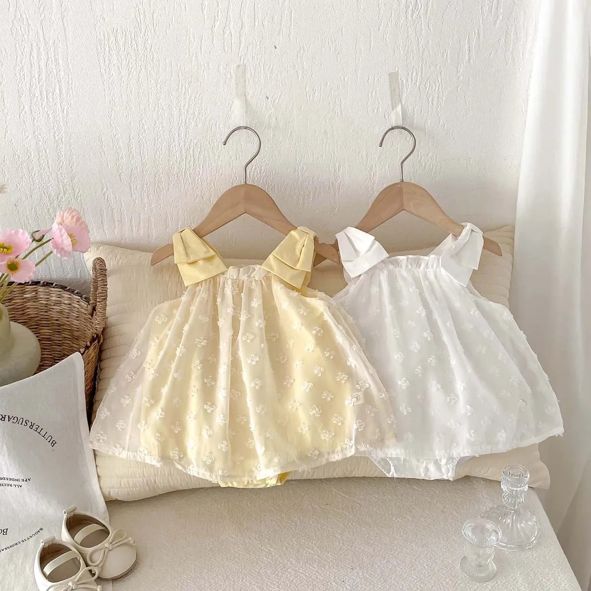 Kids Baby Girls Casual Cute Sleeveless Mesh Romper